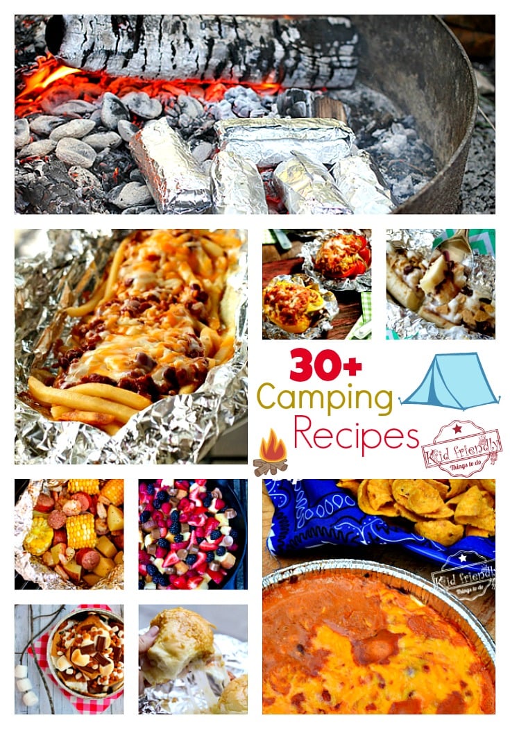 Over 30 of the Best Campfire Recipes for Camping and Backyard Summer Fun - easy breakfast, lunch, dinner, foil packets, dips, and desserts - great make ahead meals and for kids - www.kidfriendlythingstodo.com