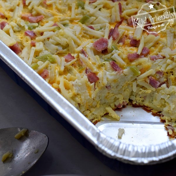 Breakfast Casserole with Hash Browns and Ham