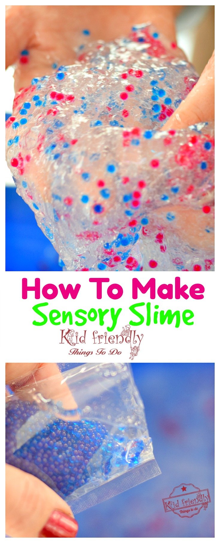 How to Make Homemade Sensory Slime - A Fun and Easy DIY Recipe for Kids - With just 4 simple to find ingredients. www.kidfriendlythingstodo.com
