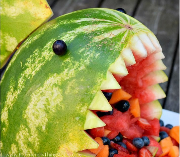 Awesome Shark Fruit Salad for a Shark Themed Party Food Idea