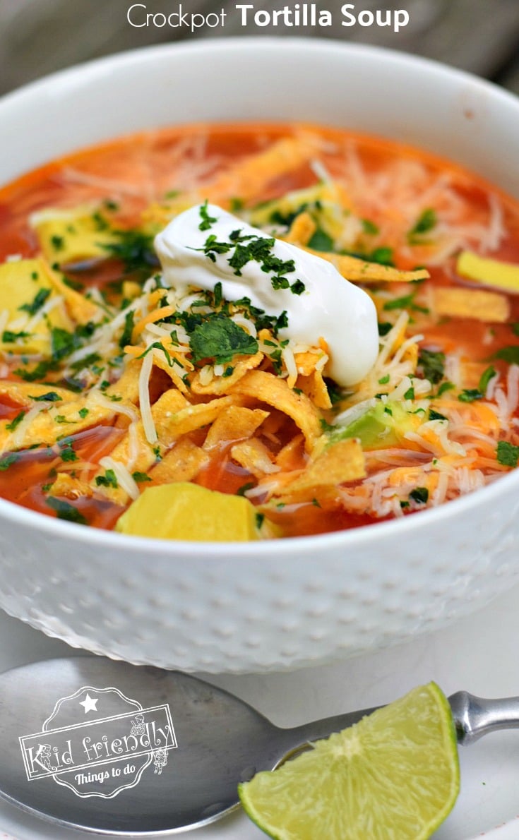 Easy and Healthy Slow Cooker Chicken Tortilla Soup Recipe