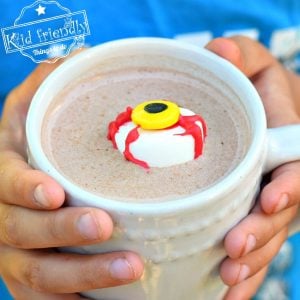 Spooky Marshmallow Eyeballs for a Kid’s Halloween Fun Hot Chocolate Treat