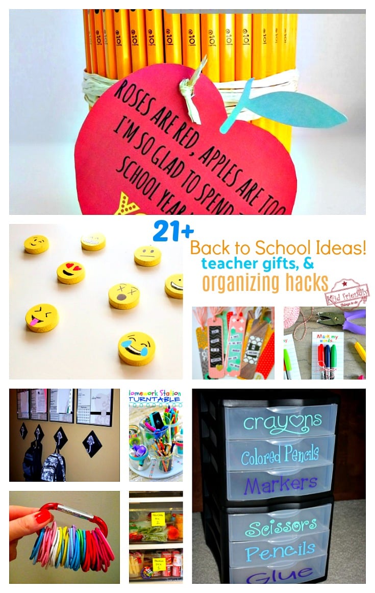 You are currently viewing Over 21 DIY Back To School Teacher Gift, Organizing and Homework Ideas