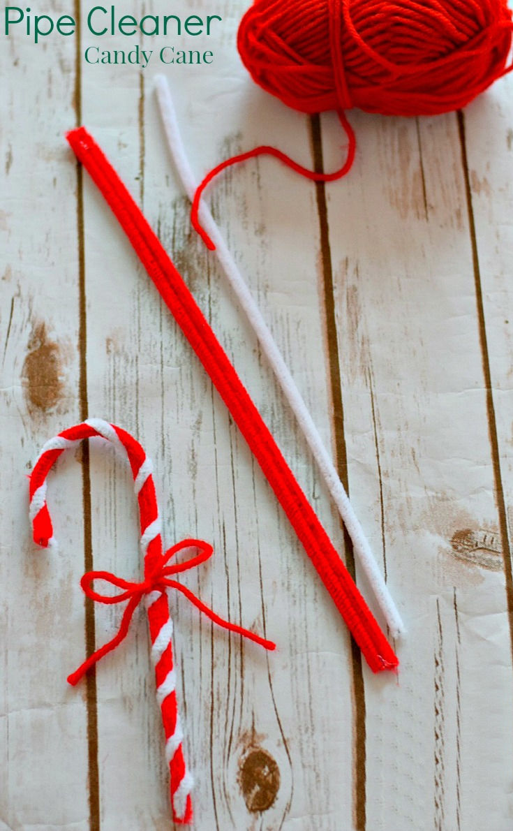 DIY Pipe Cleaner Candy Craft Cane Ornament 