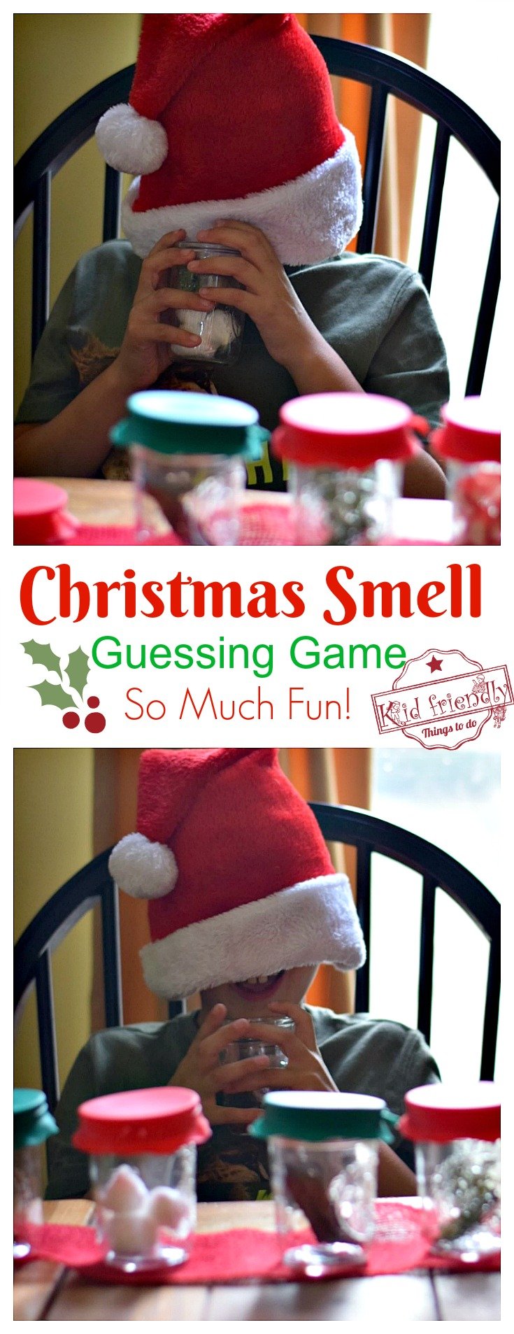 Guess that Smell Christmas Game for the Whole Family to Play! - Such a fun game to play. Perfect for kid's and teen parties - www.kidfriendlythingstodo.com