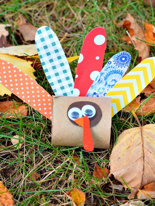 Make a Cute Little Turkey out of a Toilet Paper Tube - Thanksgiving Craft Idea - Easy enough for preschoolers, kindergarten & older kids too - www.kidfriendlythingstodo.com