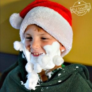 Stick It! A Fun, Cheap and Easy Christmas Game to Play with family, kids, teens and adults - Who can stick the most cotton balls or marshmallows to Santa's beard? Great Minute To Win It game for the whole group! www.kidfriendlythingstodo.com