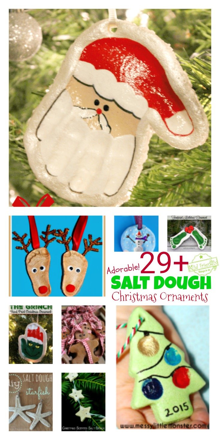 A DIY  Melted Snowman and Candy Cane Salt Dough  Ornament  