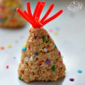 New Year's Eve Rice Krispies Treat Party Hats for a Fun Kid Friendly Treat - Ring in the New Year with these yummy treats - www.kidfriendlythingstodo.com