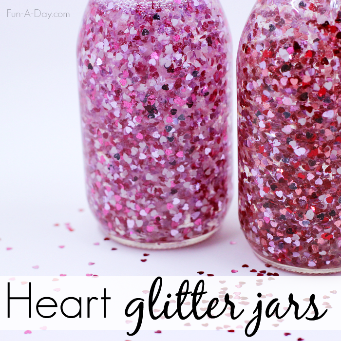 glitter jars for valentines day craft 