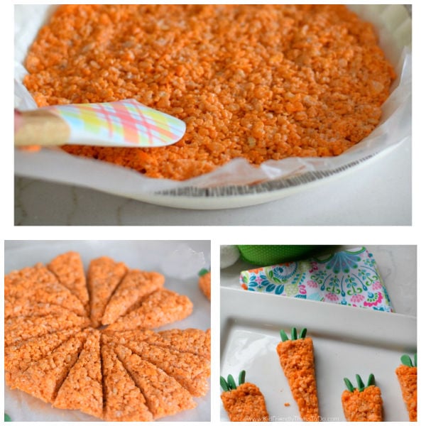 carrot shaped Easter Rice Krispies Treats 