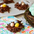 Chocolate and Butterscotch Haystack Cookie Recipe With Chow Mein Noodles Made Into Adorable Bird Nests! These are so easy and so much fun! Perfect treat for Spring, summer or Easter time with the kids! www.kidfriendlythingstodo.com