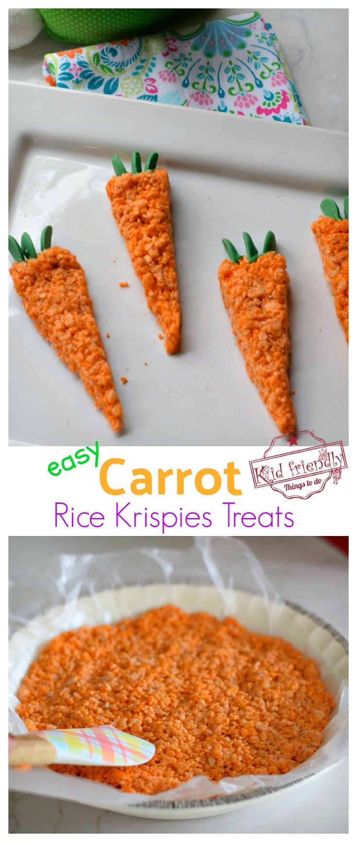 Cute Carrot Rice Krispies Easter Treat for Kid