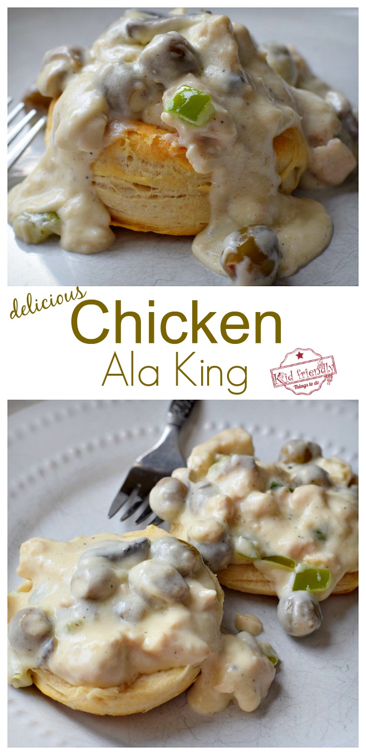 A Chicken Ala King Recipe Served Over Biscuits Easy and ...