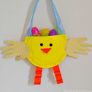 paper plate Easter basket chick