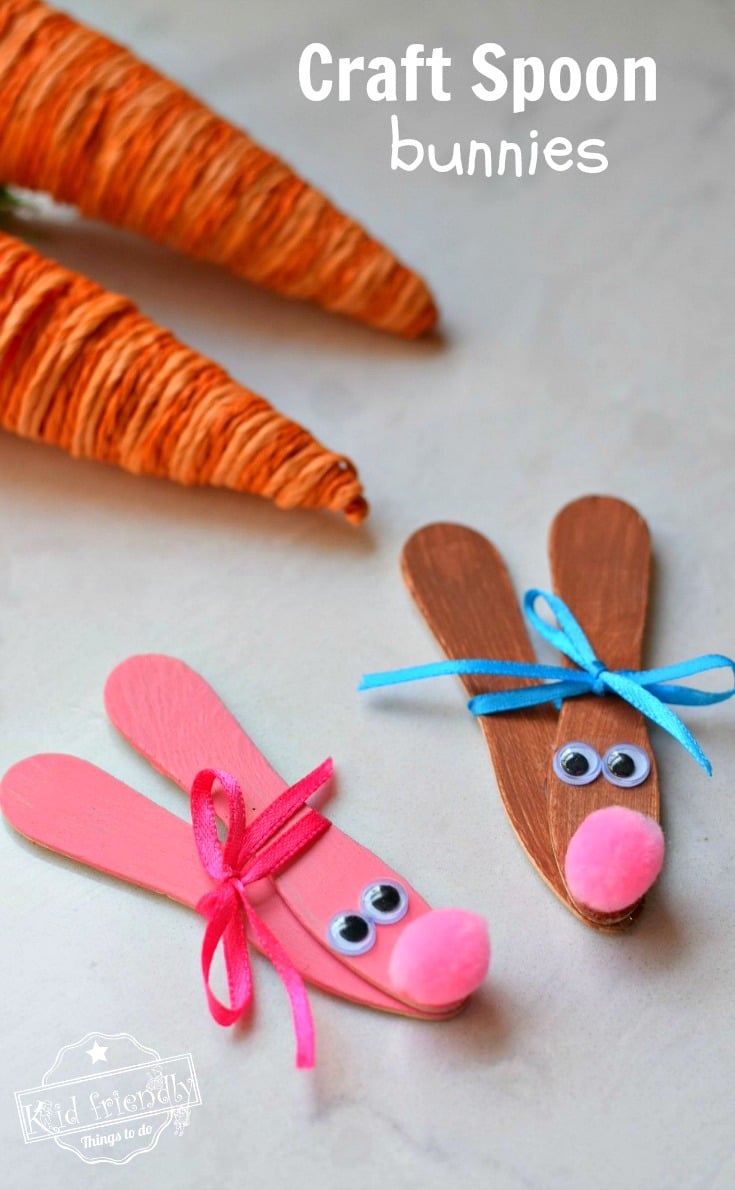 This bunny craft is an Easy Easter Craft To Make with the kids . It's perfect for Easter, spring or summer crafts! Great for preschoolers, and kids of all ages. www.kidfriendlythingstodo.com 