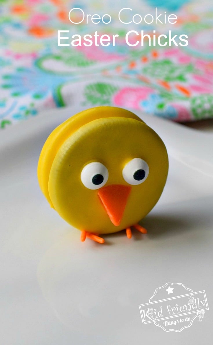 These Easter Chick Treats are perfect for your Easter Celebration. Learn how to make these simple Oreo Cookie Easter Chicks. So easy to make and Perfect for spring or Easter with the kids. - www.kidfriendlythingstodo.com