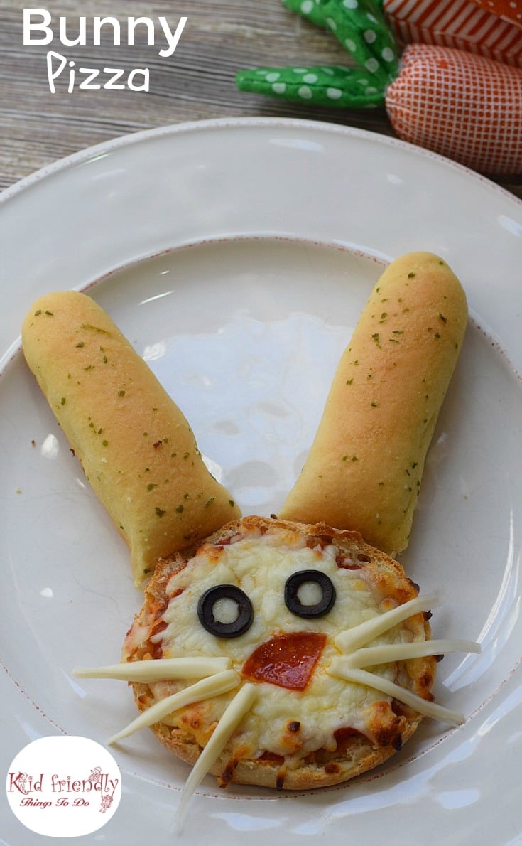 English Muffin Bunny Pizza for a Fun Food for Kids 