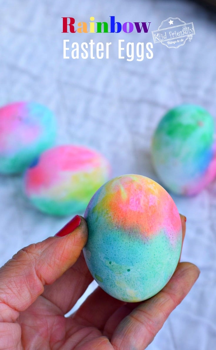 Use a food coloring and fabric dye technique to make these beautiful Easter Eggs 