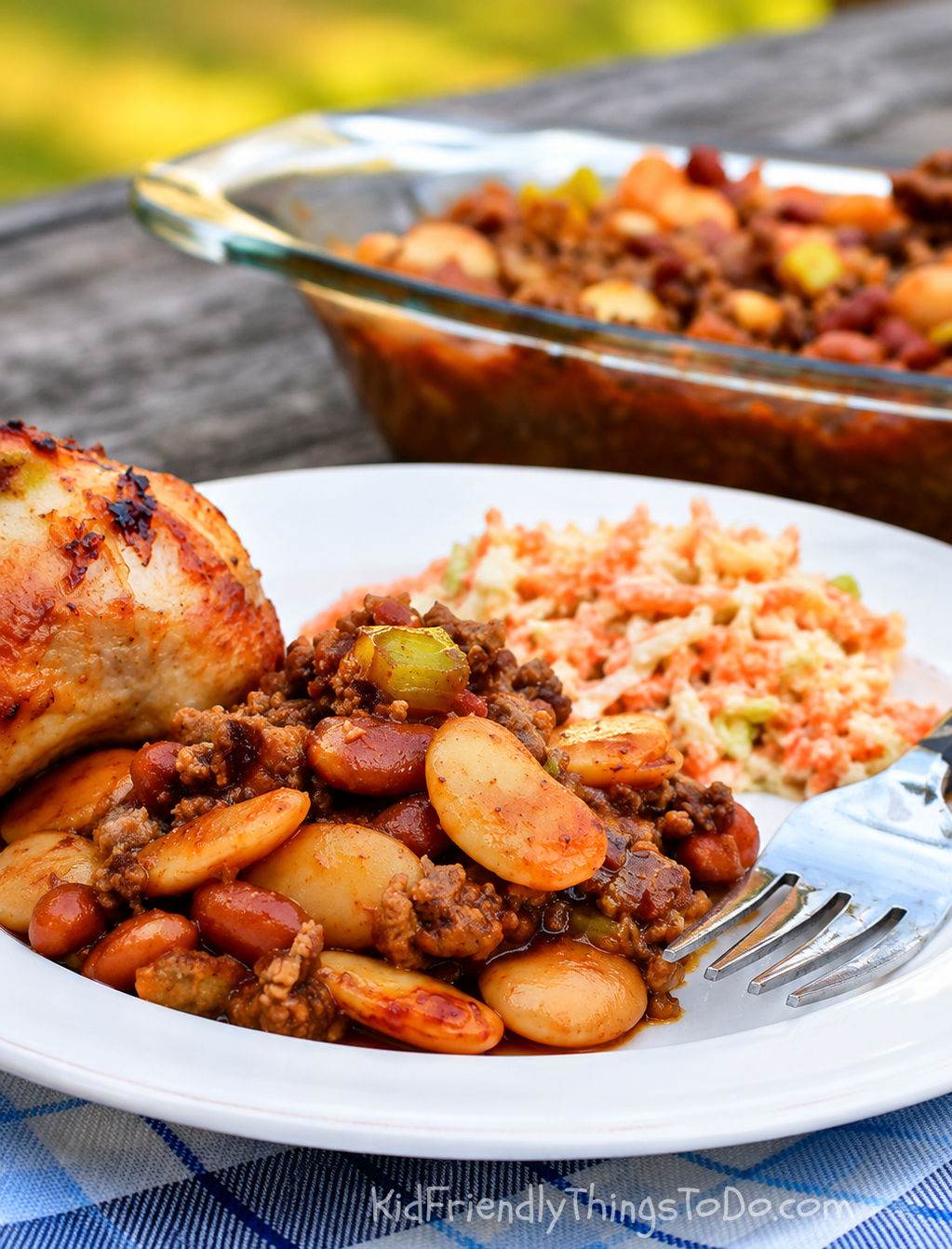 slow cooker calico beans on a plate