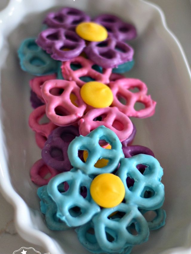 Flower Chocolate Covered Pretzels