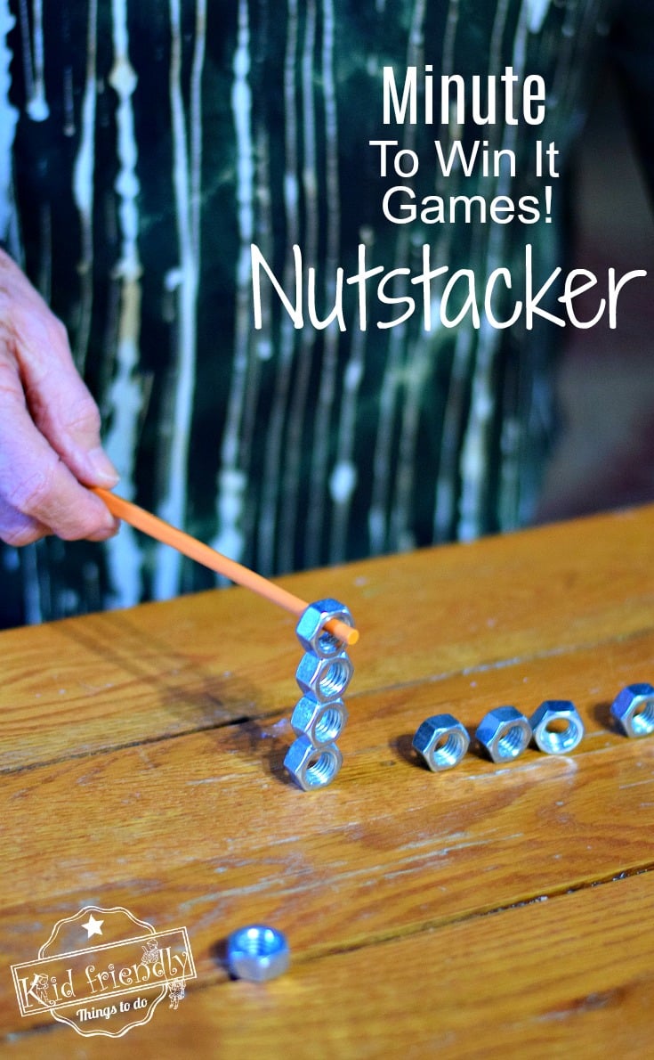 Playing Minute to Win it Games - Nutstacker 