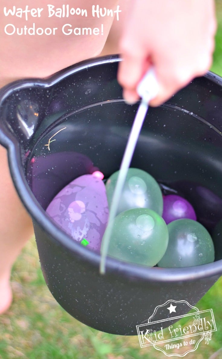 Bucket of Water Balloons for An Outdoor Kids Game