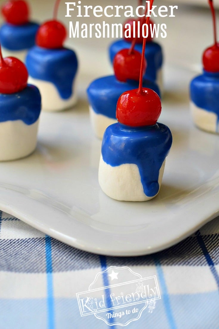 Red White and Blue Marshmallow Treats for Patriotic Holidays 