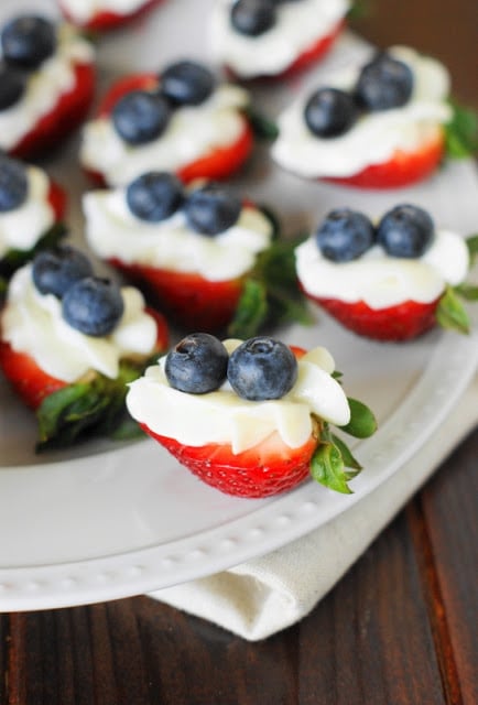 Cheesecake Strawberry Bites - Patriotic