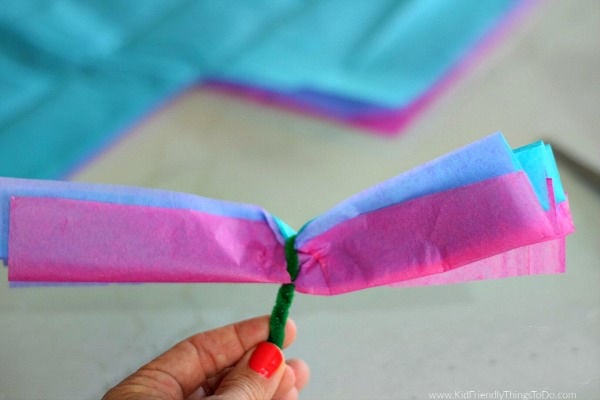 Kids Tissue Paper Flower Craft