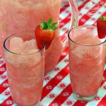 Rhubarb Slush Recipe on Picnic Table