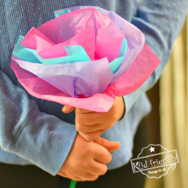 Diy Tissue Paper Flowers For Kids To Make With Pipe Cleaners Video