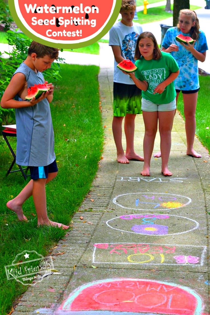 Watermelon Seed Spitting Contest a Fun Outdoor Summer Picnic Game for Kids