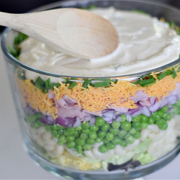 making layered salad 