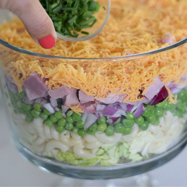 making layered salad 