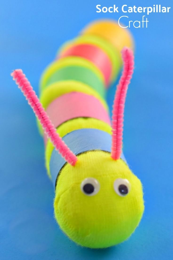 caterpillar craft made from socks