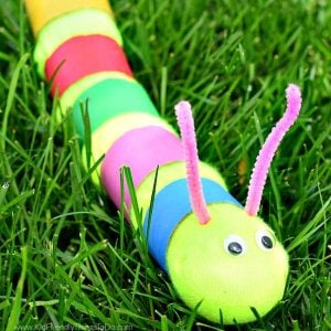 caterpillar craft made from socks