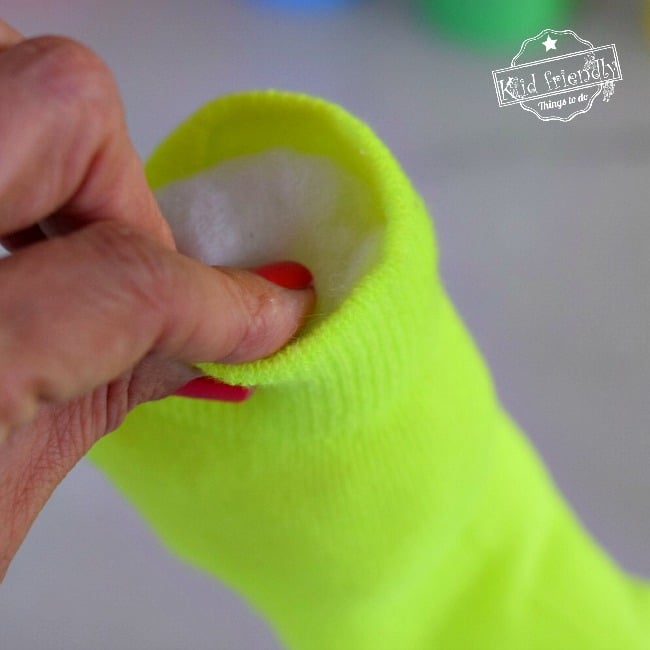 stuffing sock for caterpillar craft 