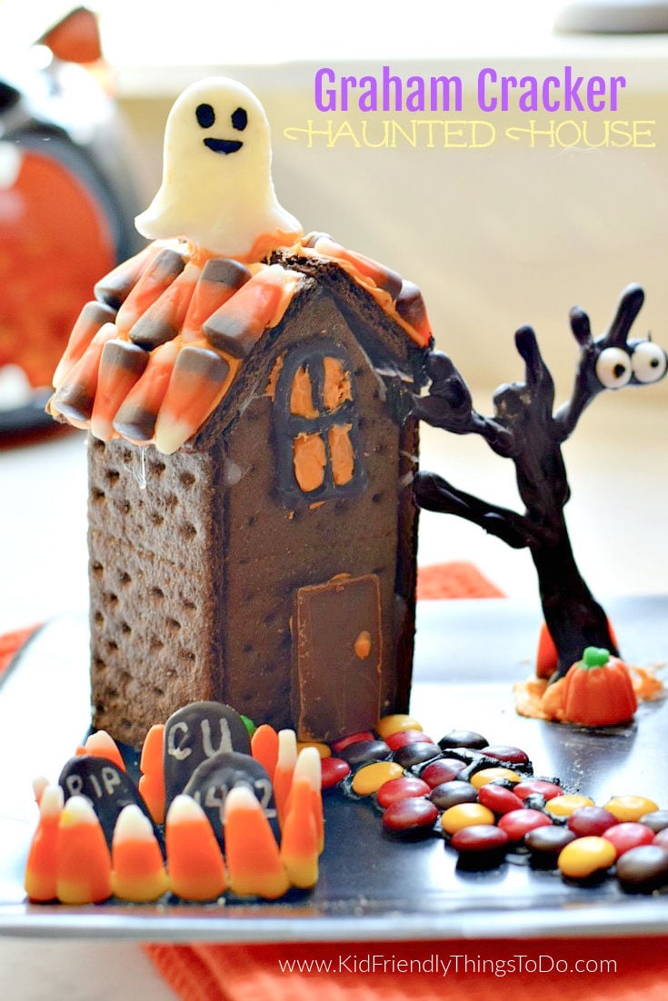Halloween haunted house graham cracker house craft 