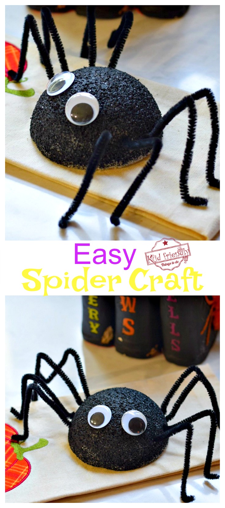 Foam Ball Spiders - Craft Project Ideas