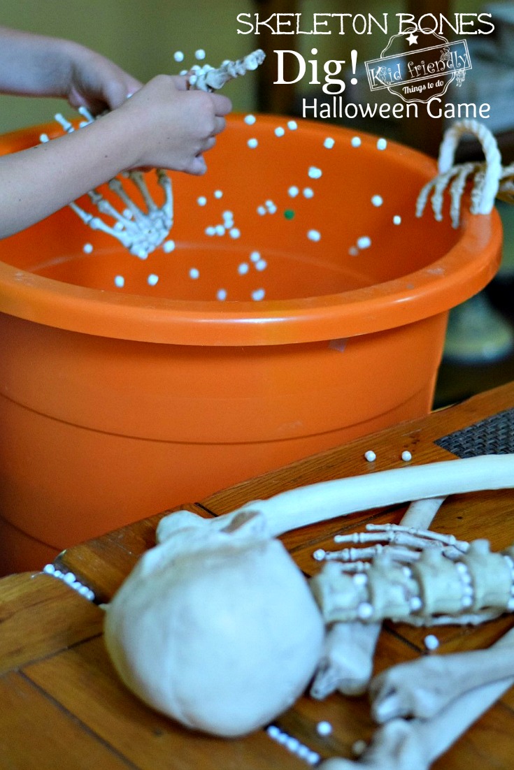 Skeleton Bones Dig Halloween Game for Kids to Play