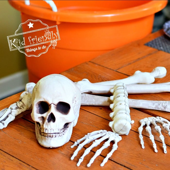 Halloween Game with skeleton bones