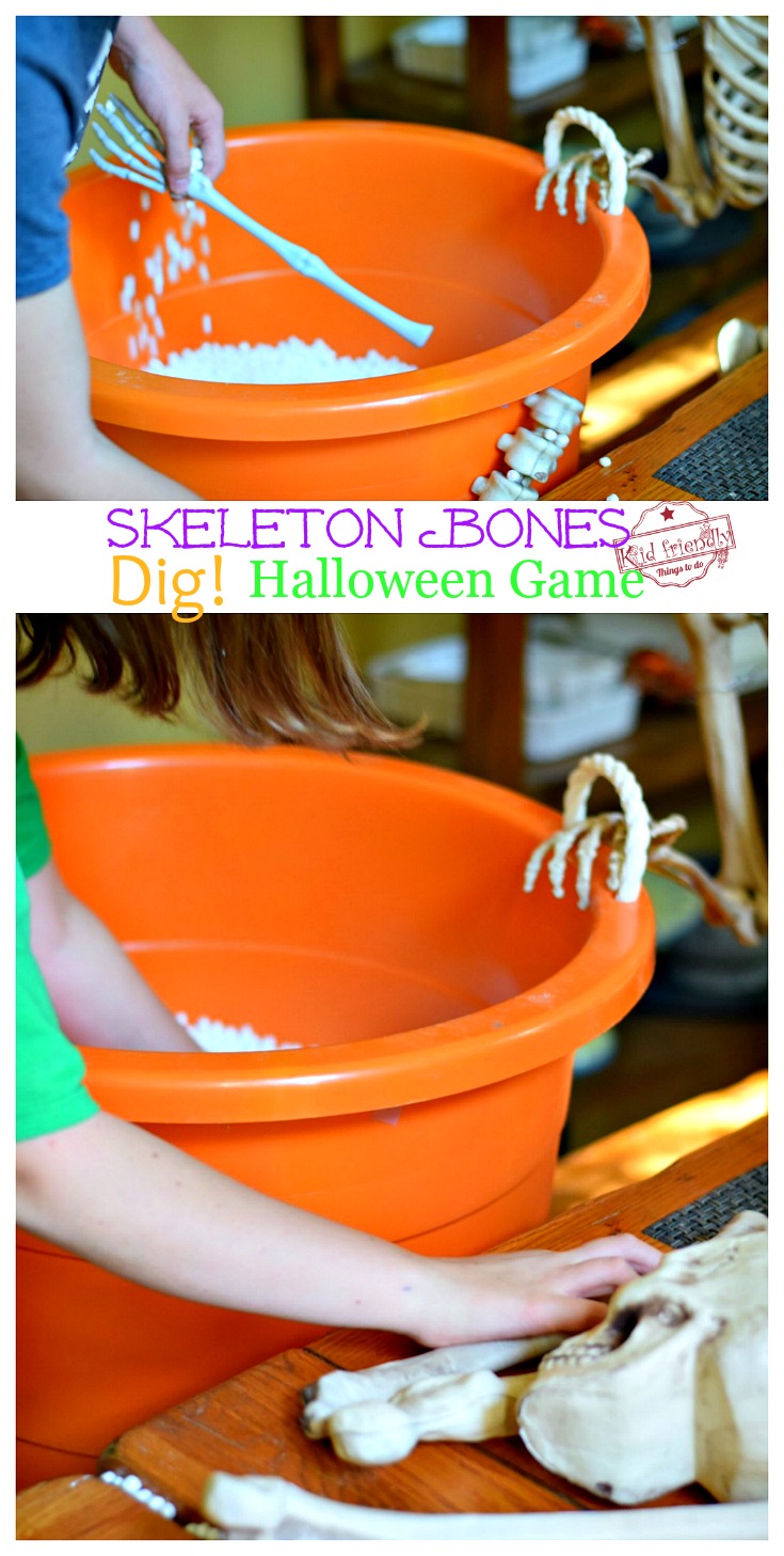 Skeleton Bones Dig Halloween Game for Kids to Play