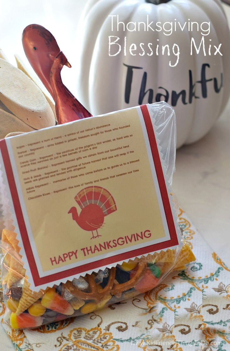 Thanksgiving Blessing Mix Recipe and Free Printable | Kid Friendly ...