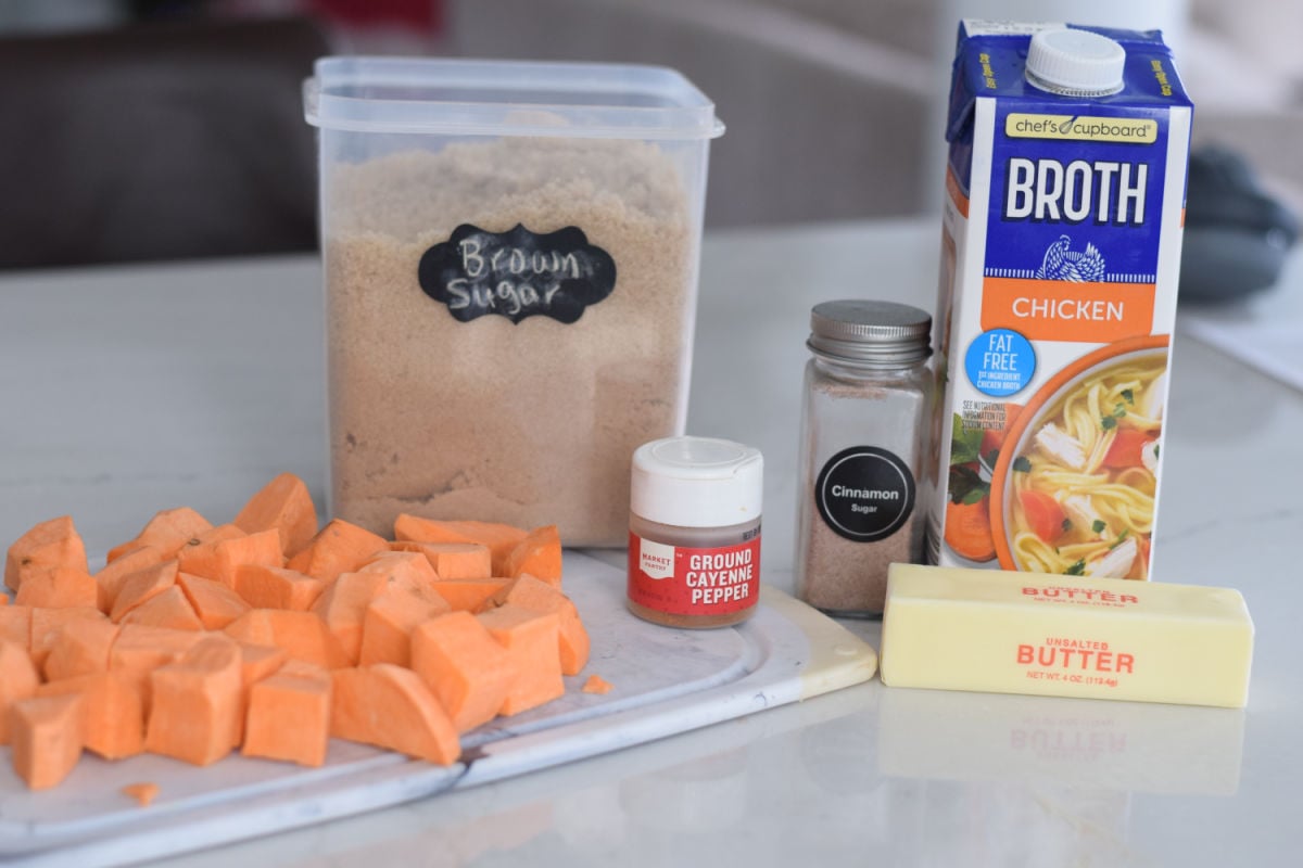 ingredients for bacon wrapped sweet potato bites