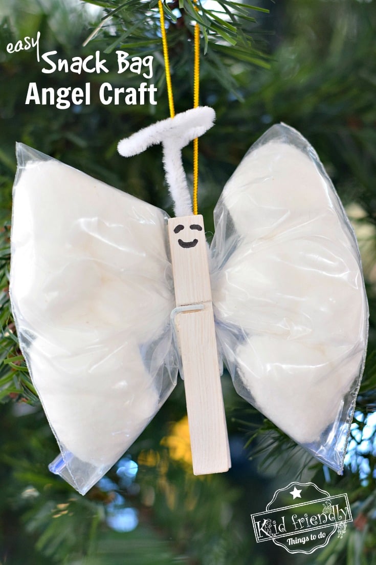 easy snack bag angel ornament for kids 