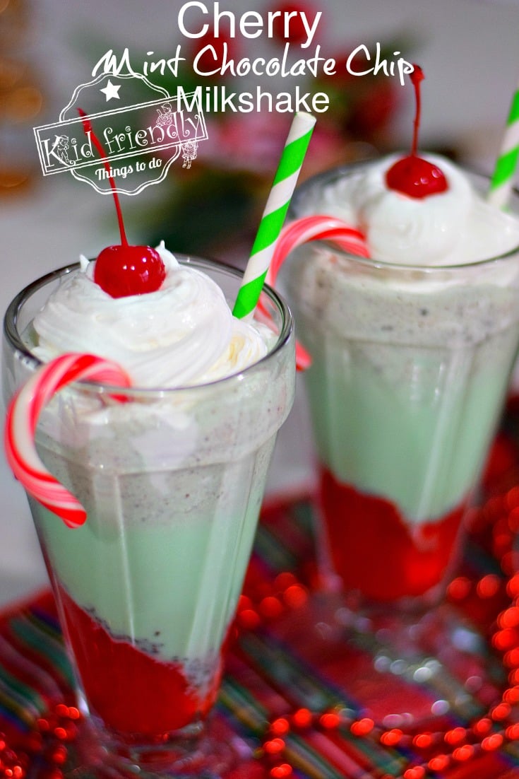 Christmas Cherry Mint Milkshake Recipe | Kid Friendly Things To Do