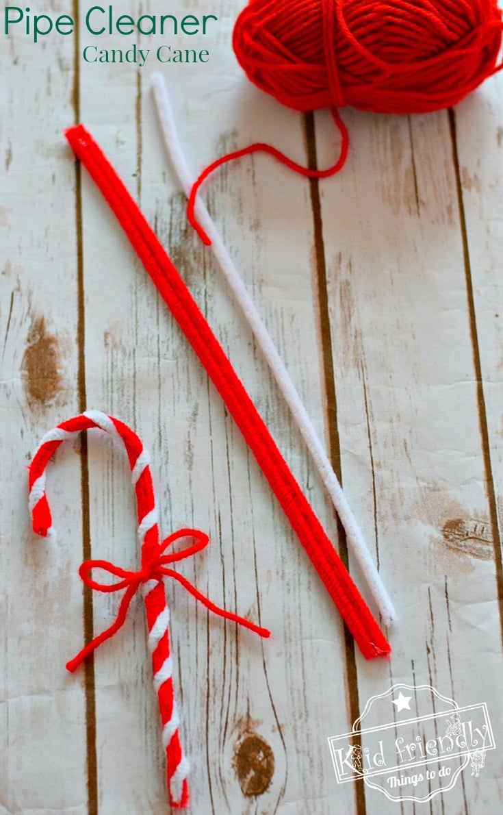 Pipe Cleaner Candy Cane Christmas Ornament Craft 