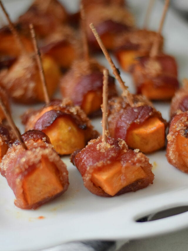 Bacon Wrapped Sweet Potato Bites Appetizers – Story