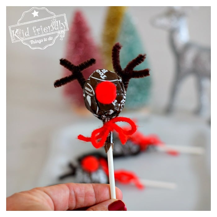You are currently viewing Rudolph Lollipop – A Reindeer Craft for Kids at Christmas | Kid Friendly Things To Do